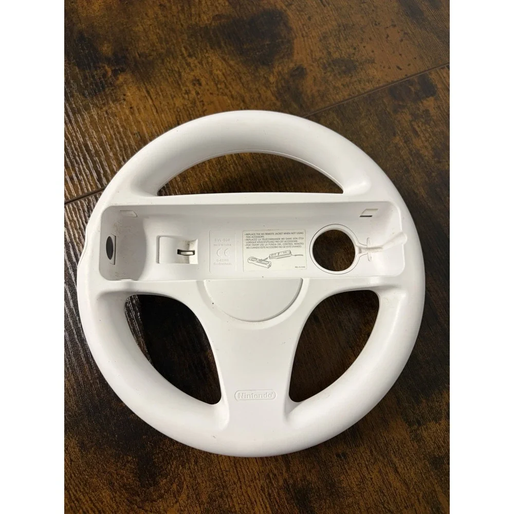 Nintendo Wii White Racing Steering Wheel for Mario Kart (RVL-024) Genuine OEM